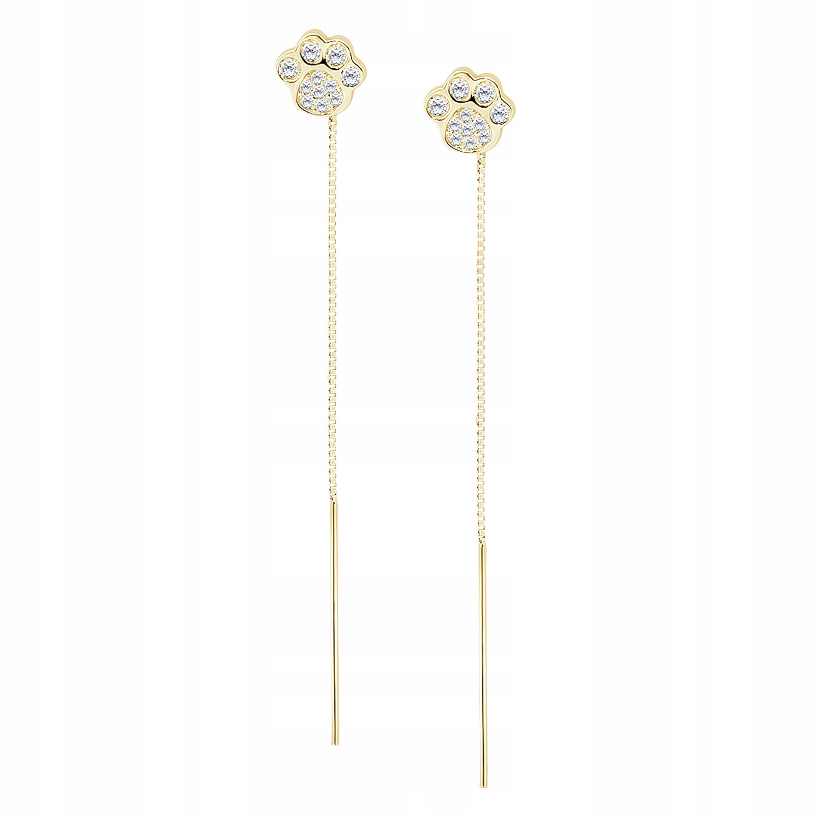 Pozłacane Przewlekane Kolczyki Psie Kocie Łapki