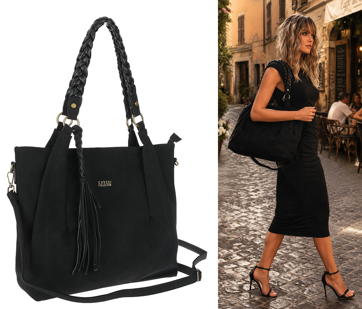 Dámská taška Shopper Taška přes rameno velká, prostorná CC6611 Černá