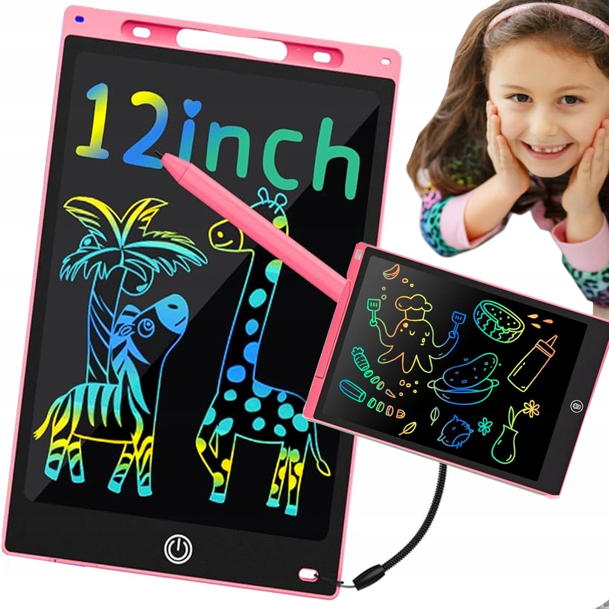 Tablet graficzny DUŻY ZNIKOPIS TABLICA PREZENT DLA DZIEWCZYNKI NOTES RÓŻOWY