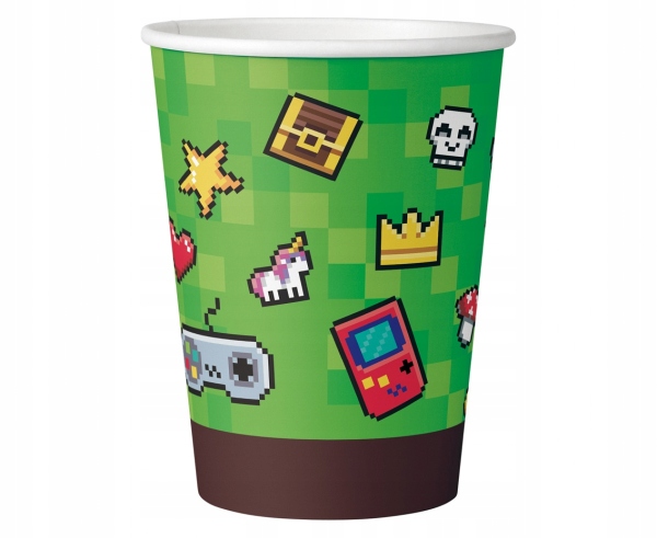 Kubeczki papierowe GAME ON minecraft zielony 6 szt