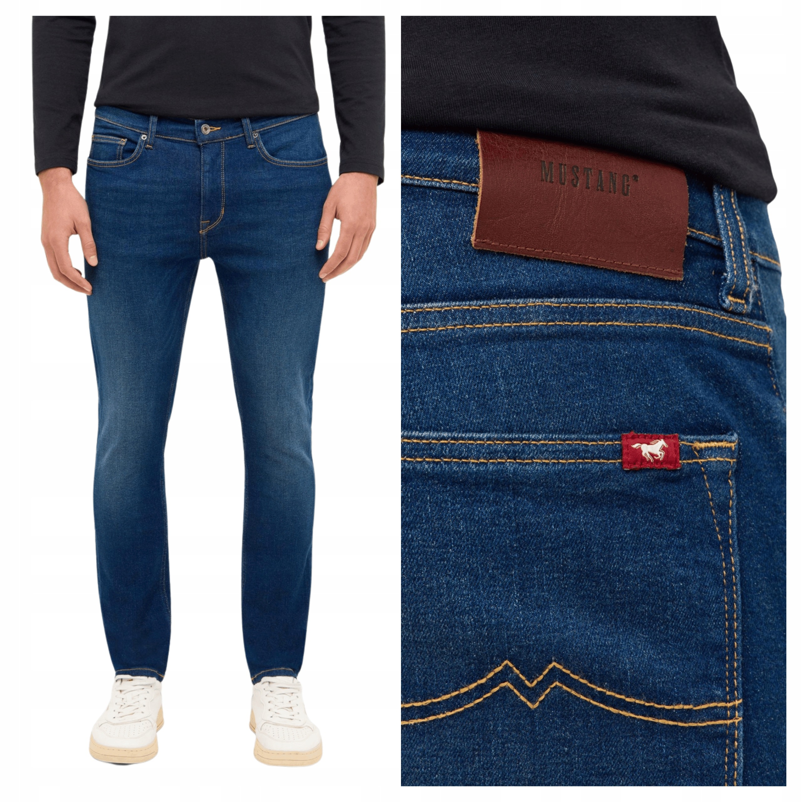Pánské kalhoty Mustang Frisco Modré Džíny Přiléhavé Skinny W32 L32