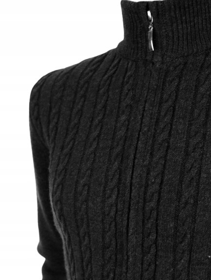 Teplý vlněný pánský svetr s rozepínacím zipem Shetland z vlny 2XL XXL