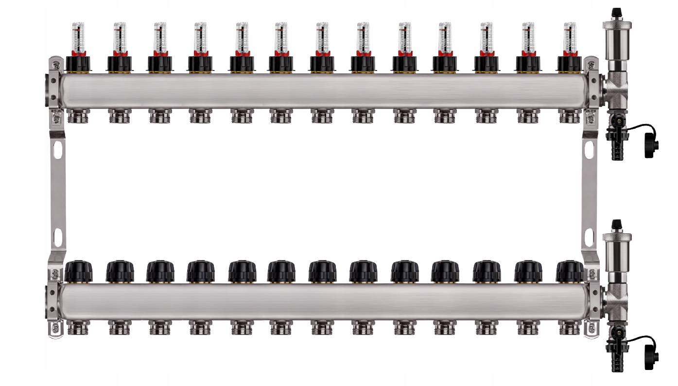 Rozdělovač Pro Podlahu 13 Nerezových Okruhů Pro Podlahové Vytápění