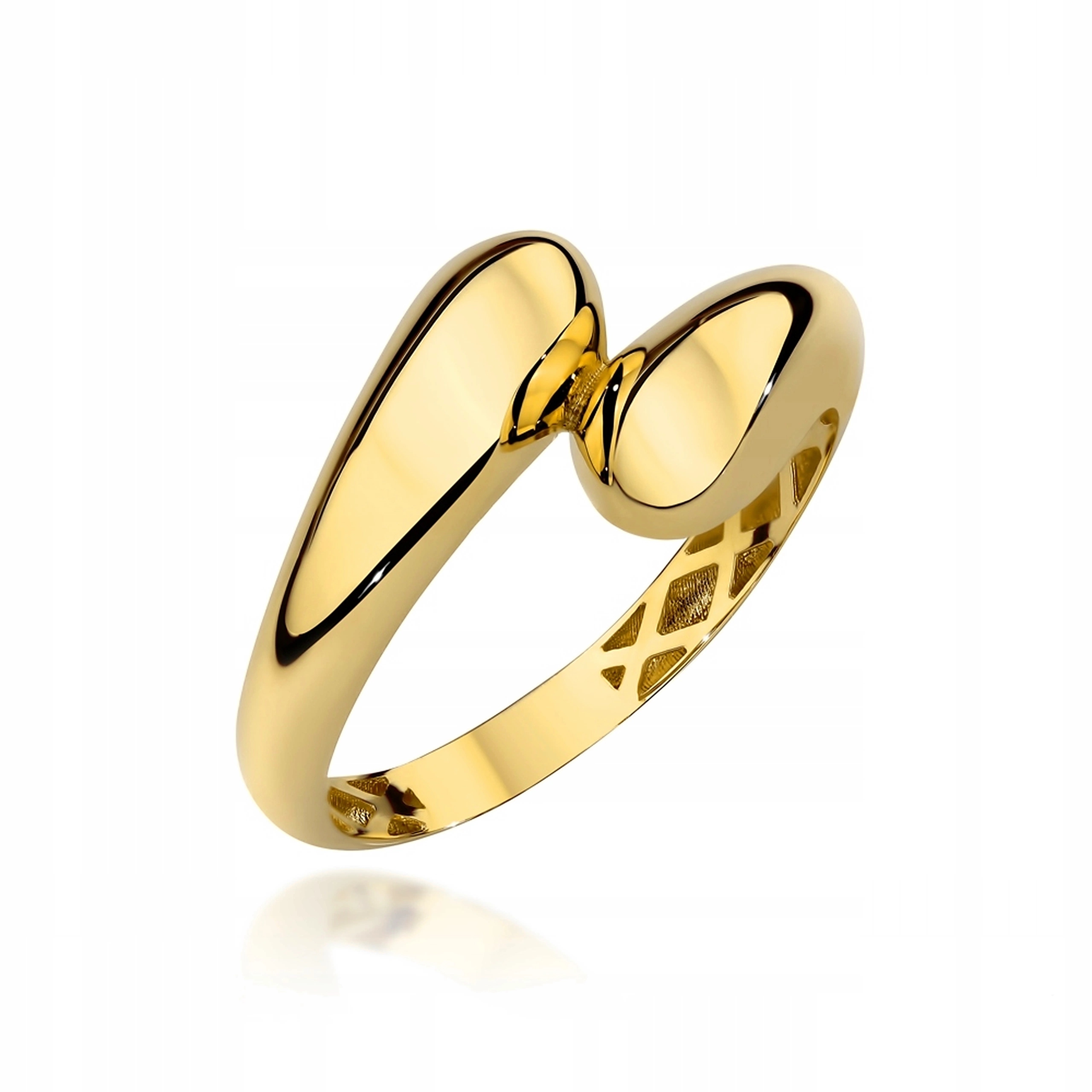 Zlatý prstýnek 585 módní vzor Slzy 13r lesklé Kapky 1,22g dárek