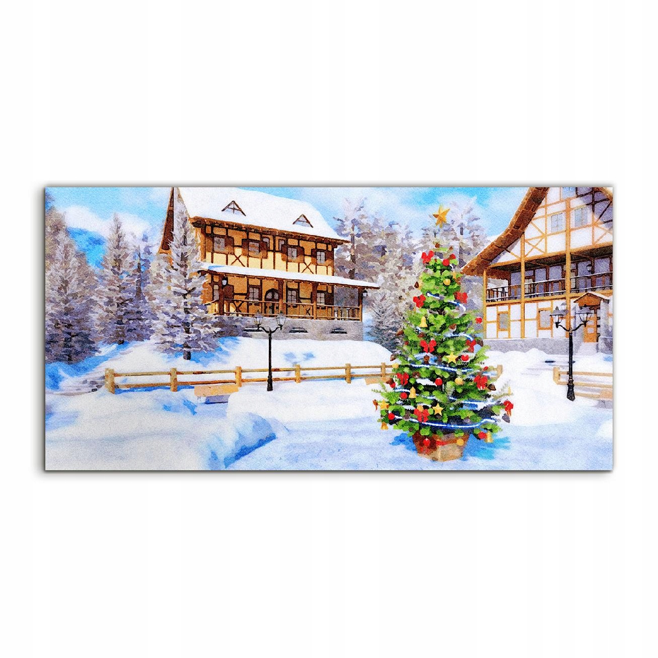 

Fotoobraz 100x50 na ścianę Zima Akwarele Krajobraz