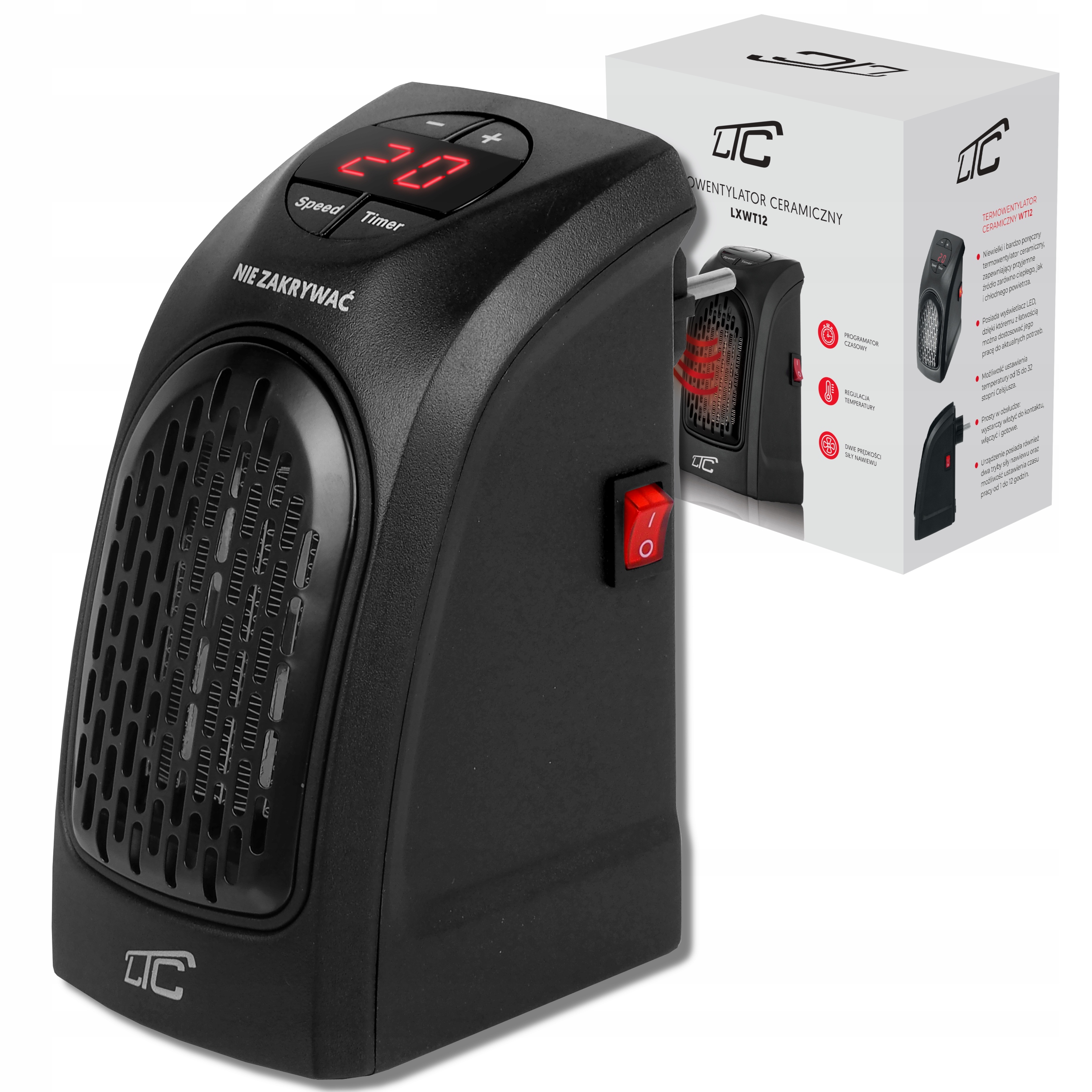 

Termowentylator Do Gniazdka Grzałka Ceramiczna Ltc