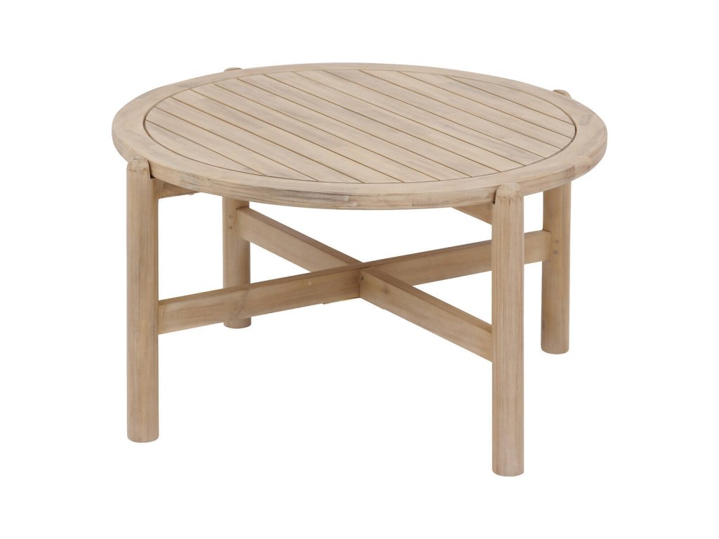 Záhradný kávový stolík z akáciového dreva, ? 80 cm