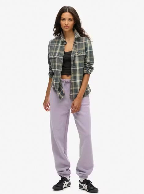 Superdry Fialové Kalhoty Se Zavazováním (36)