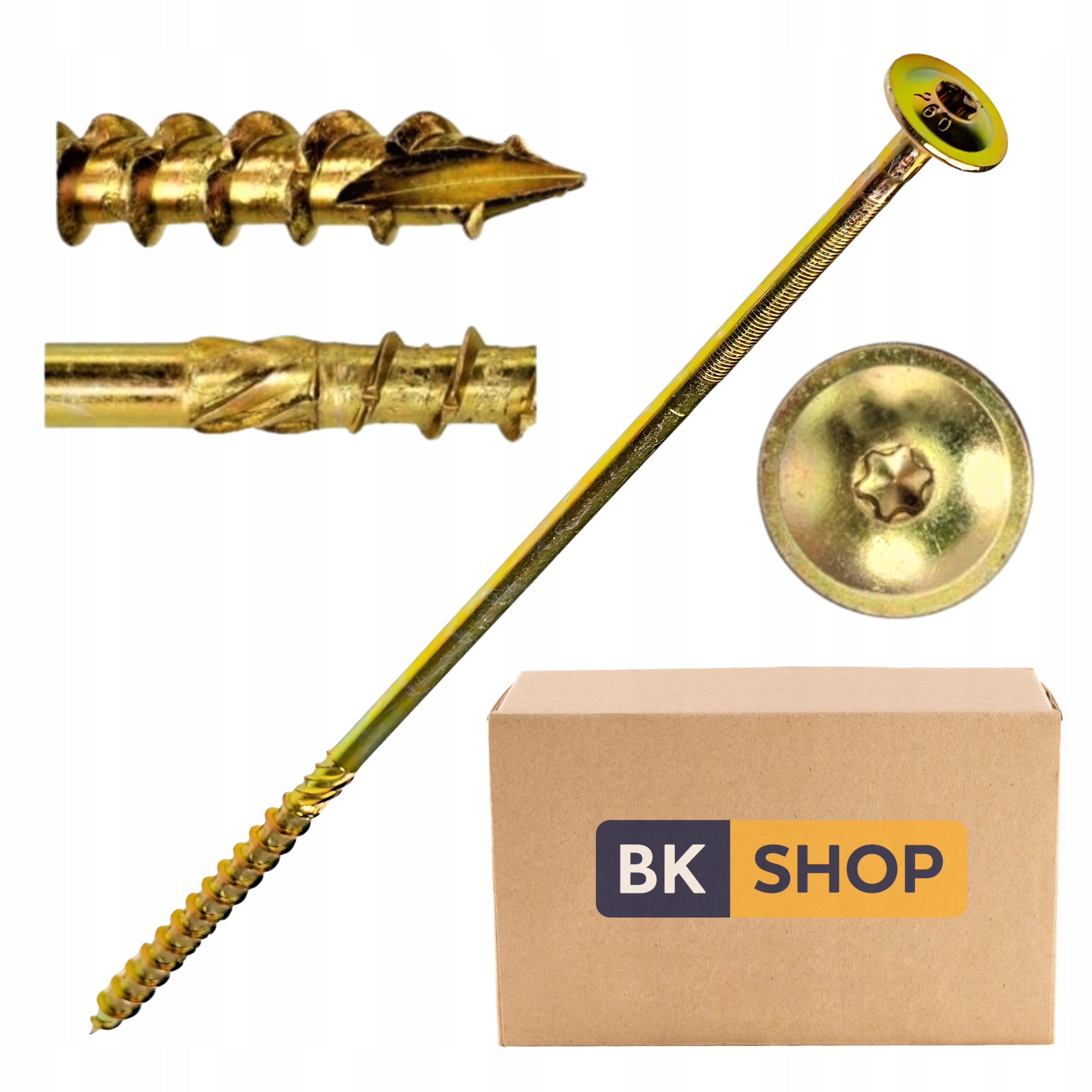 Tesařské vruty Torx pro talířové dřevo 6x260 mm 100 ks