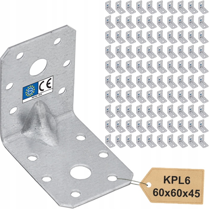 KPL6 Montážní Tesařský Úhelník S Prolisem 60x60x45x2 100kusů