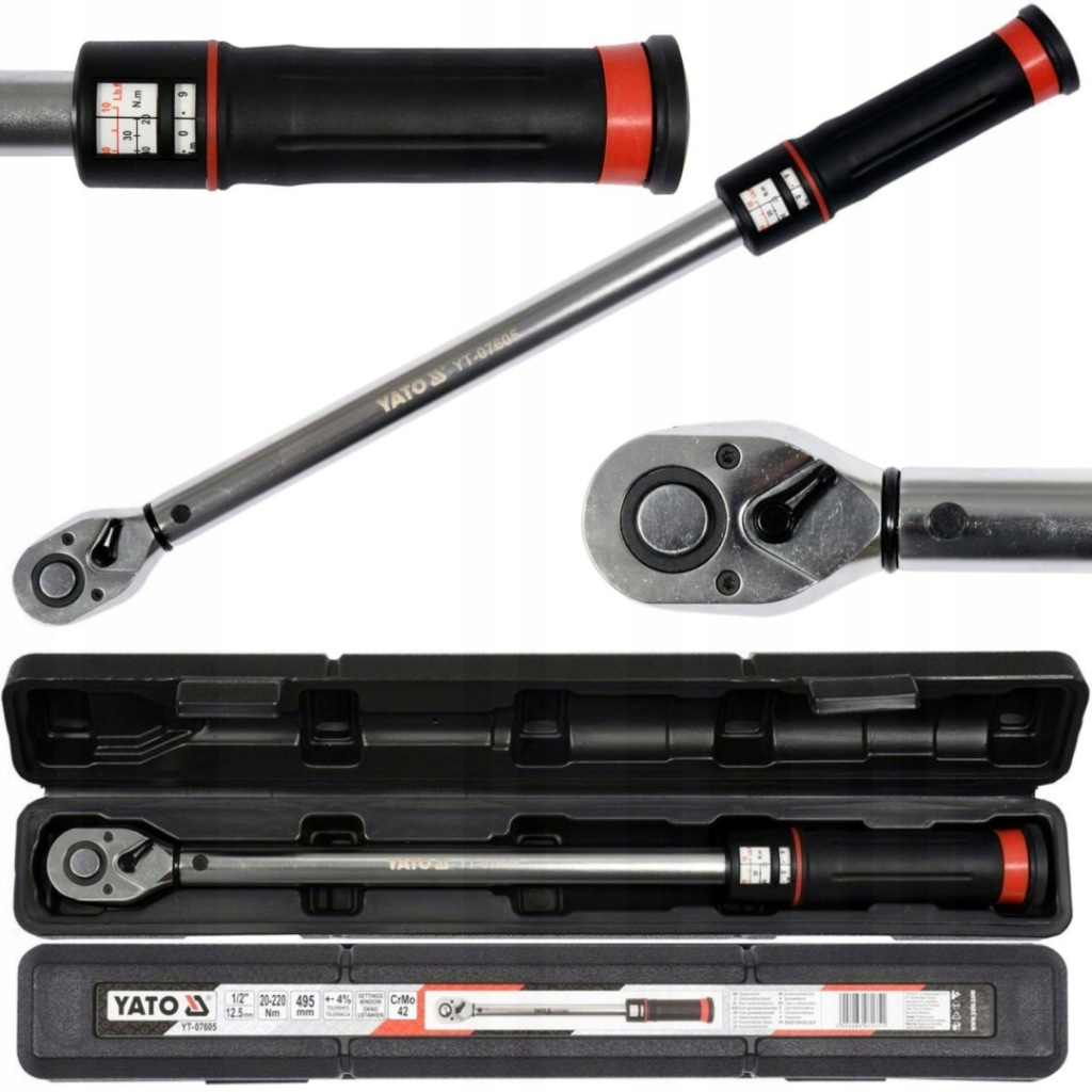 Momentový klíč 1/2'' 20-220 Nm 481 mm kufr Yato