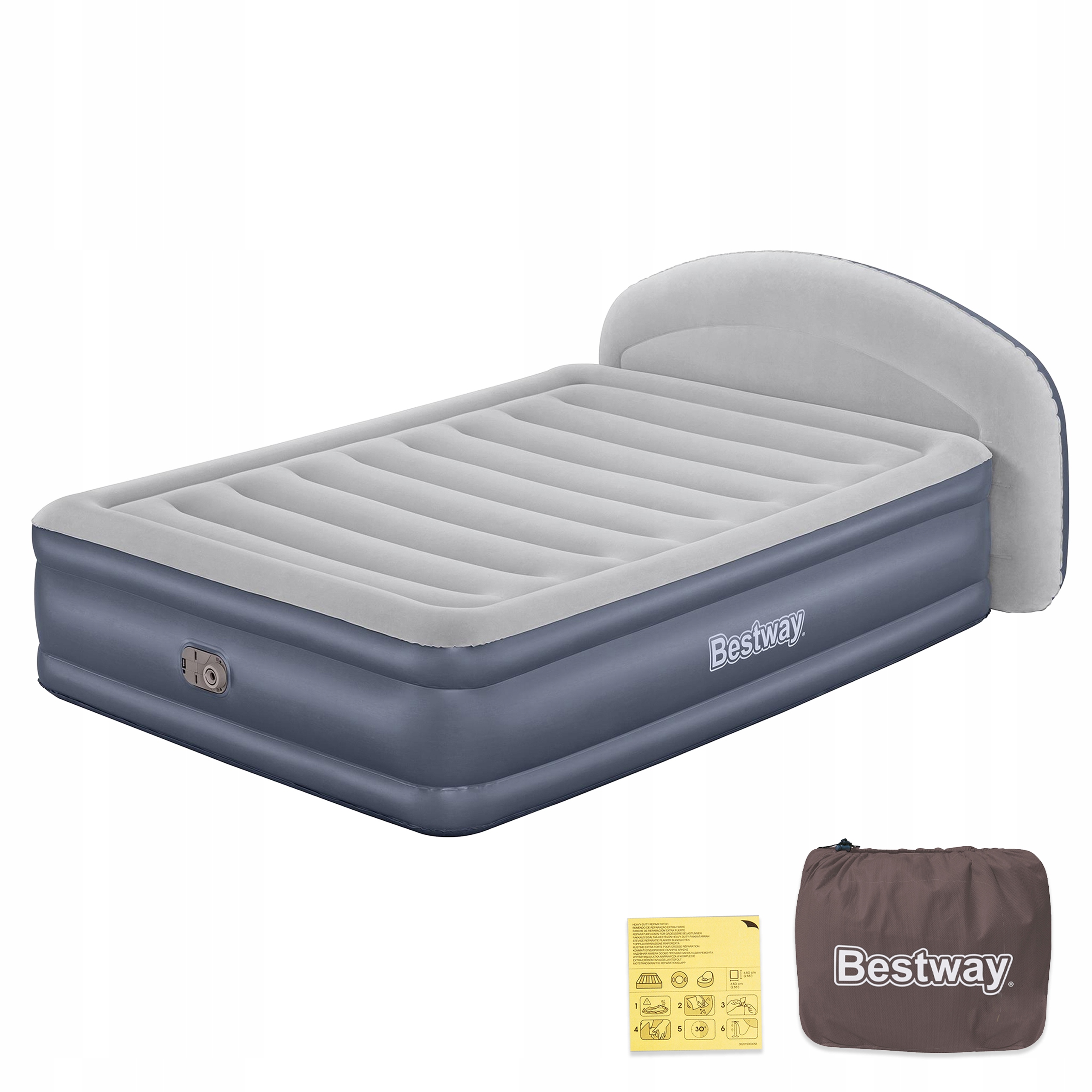 Matrace Dvoulůžková postel s pumpou 230 V a opěrkou hlavy Bestway 671BD