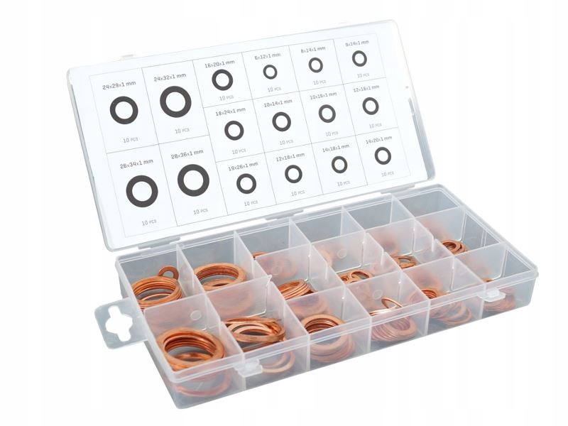 

Podkładki Miedziane 160 Szt Zestaw Podkładek Miedź