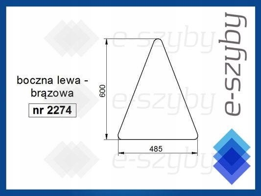 čelní sklo traktor Fiat 80 90 94 boční levé hnědé