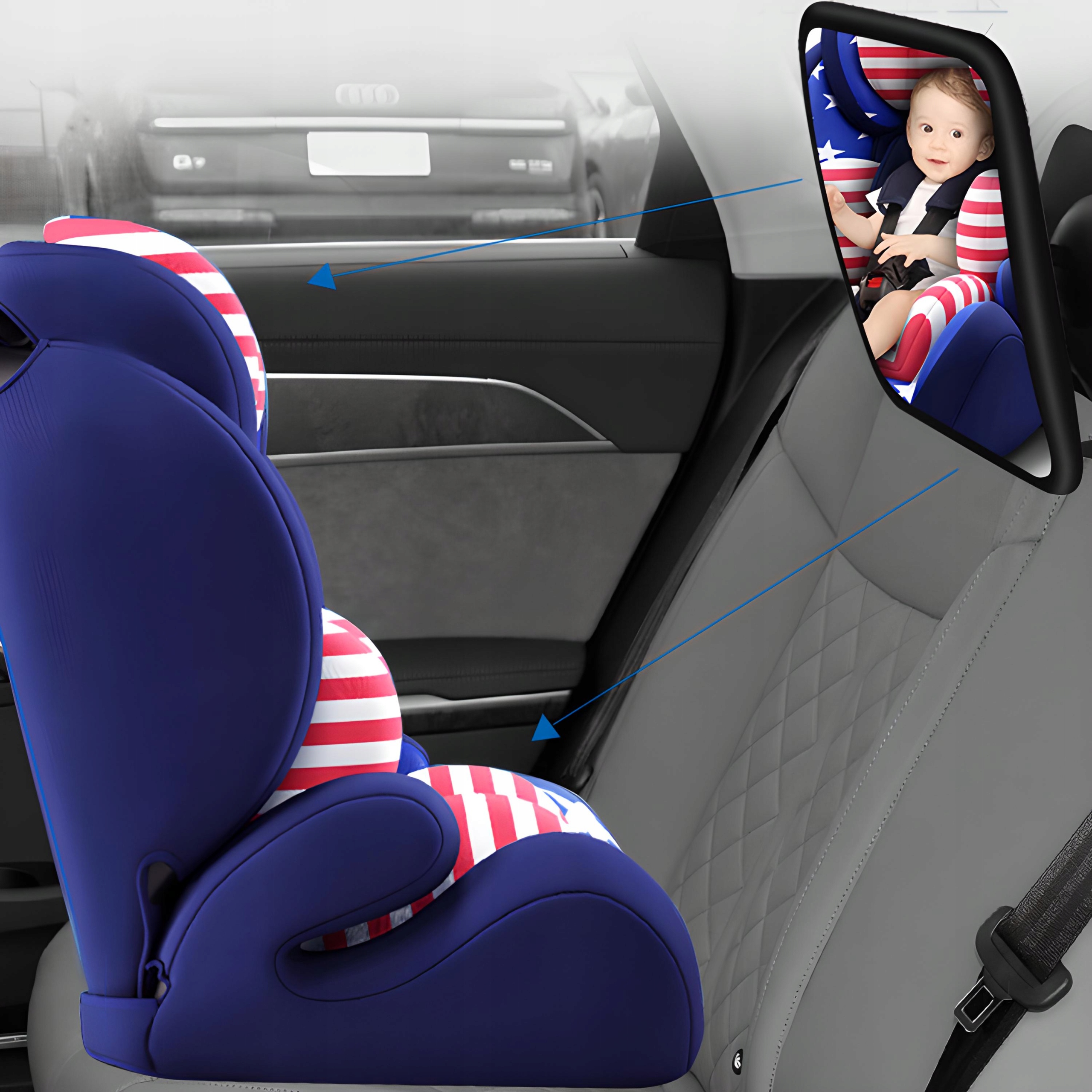 LUSTERKO DO OBSERWACJI DZIECKA W AUCIE PODRÓŻY 360° Waga produktu z opakowaniem jednostkowym 0.51 kg