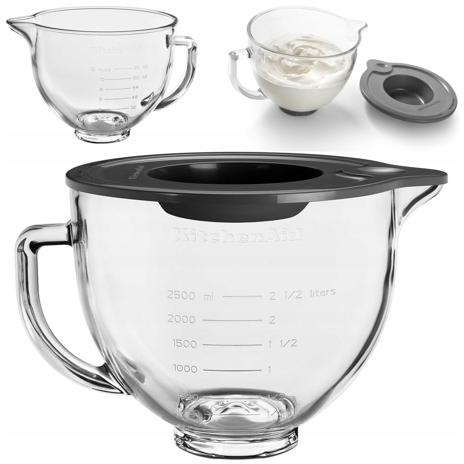 Sklenená misa pre KitchenAid Nájomná 5KSM5GB 4,7L Veľká s rozstupom Artisan 5