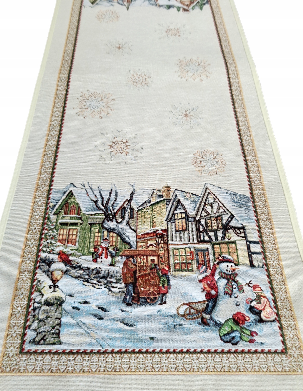 Běhoun s vánoční krajinou 40x100 cm V08