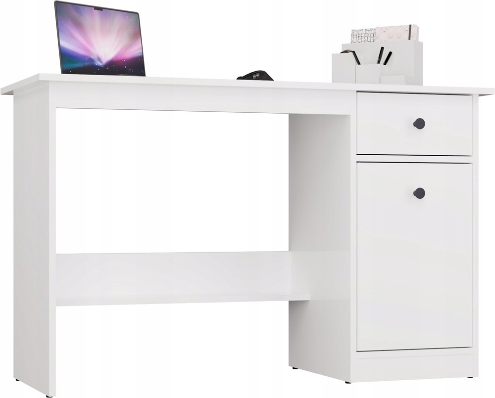 Psací Stůl Chester Bílý 1 Šuplík Skříňka Do Pokoje Kanceláře