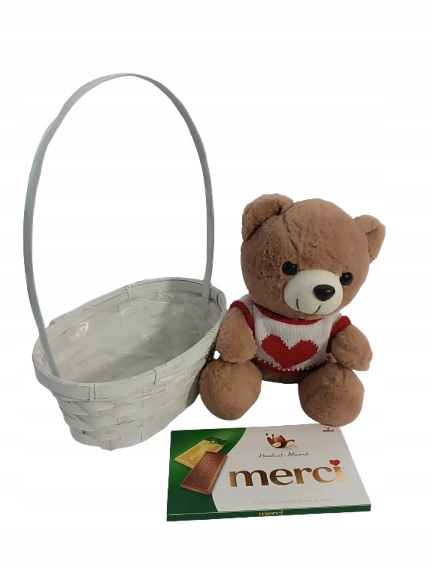 Koszyk Koszyczek Z Misiem I Czekoladą Merci