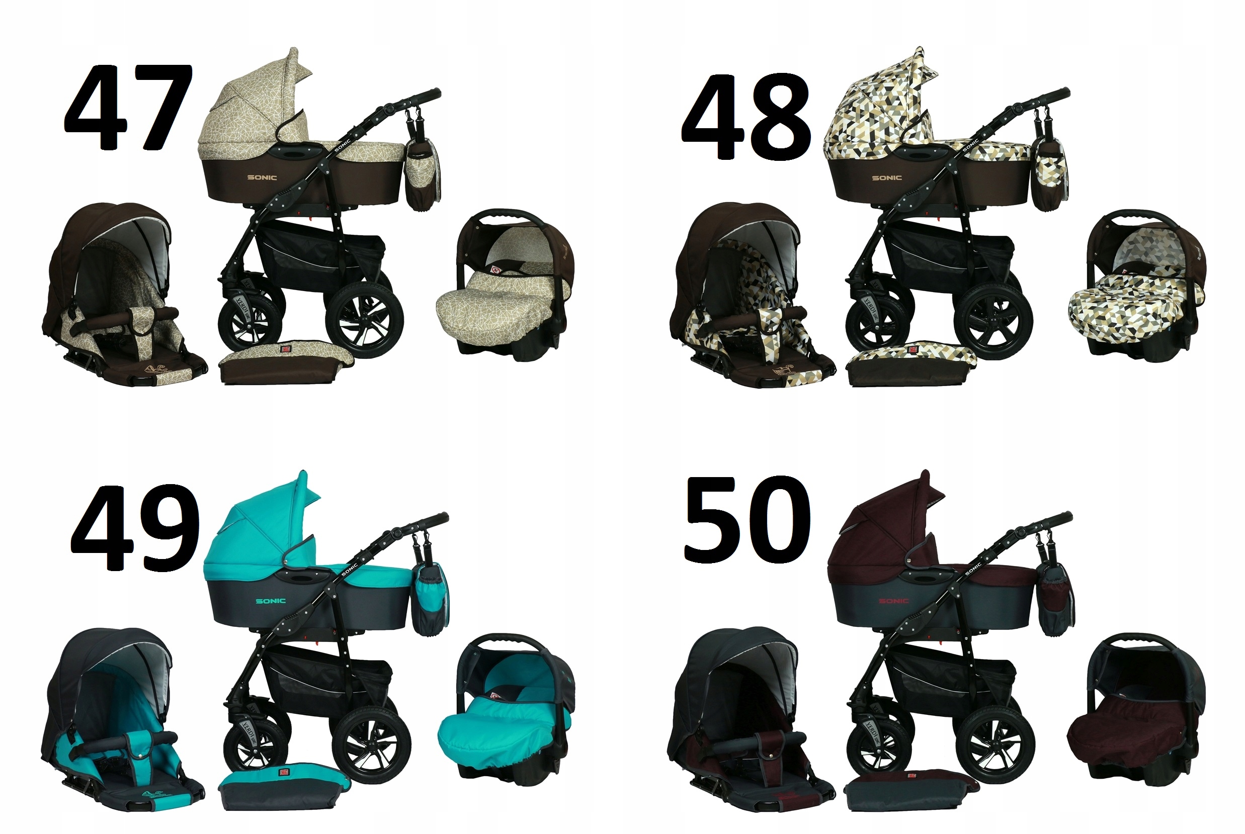 WÓZEK DZIECIĘCY VERDI SONIC 3W1+ TORBA + AKCESORIA Model Verdi Sonic