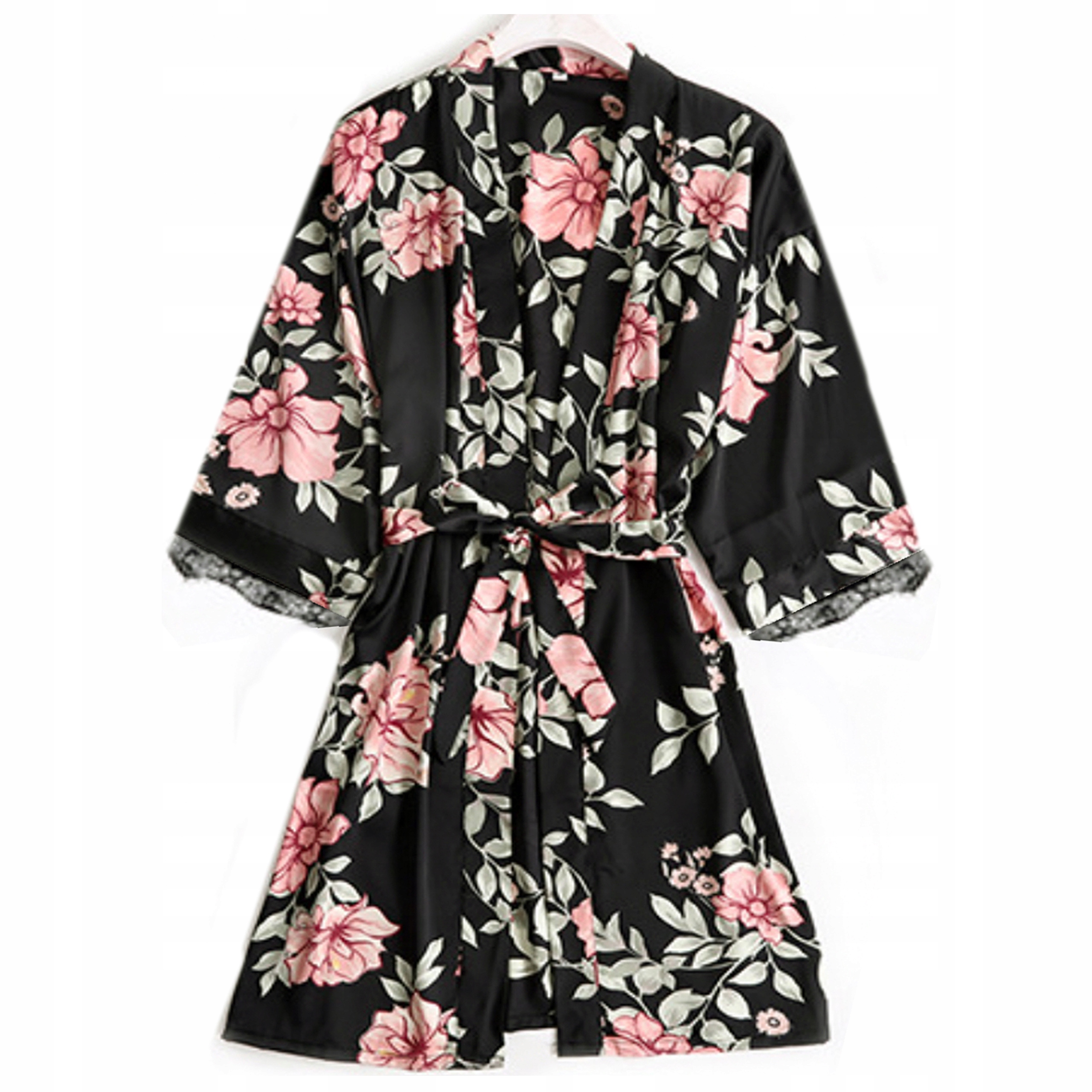 

Satynowy Szlafrok podomka wiązany nie prześwituje