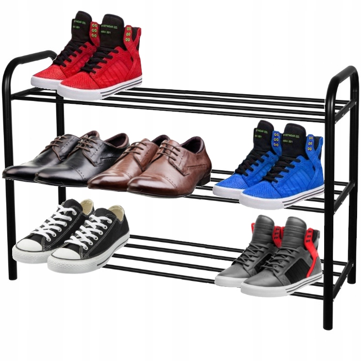 METALOWA PÓŁKA STOJAK REGAŁ SZAFKA NA BUTY OBUWIE METALOWA CZARNA LOFT 3423 Szerokość mebla 61 cm