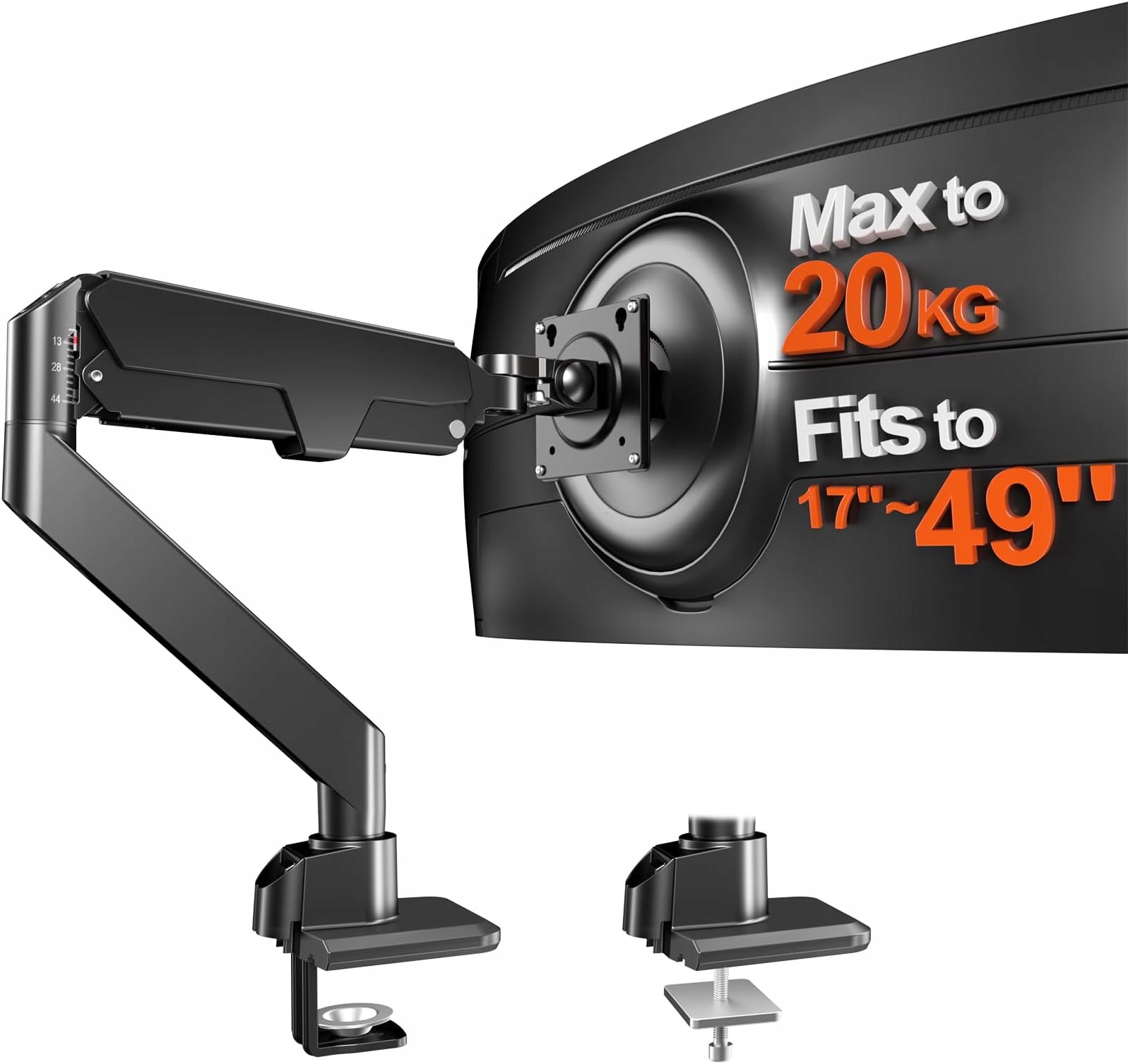 Uchwyt Monitora Biurkowy 49 Cali Do Ekranów Ultrawide Regulowany Ramię