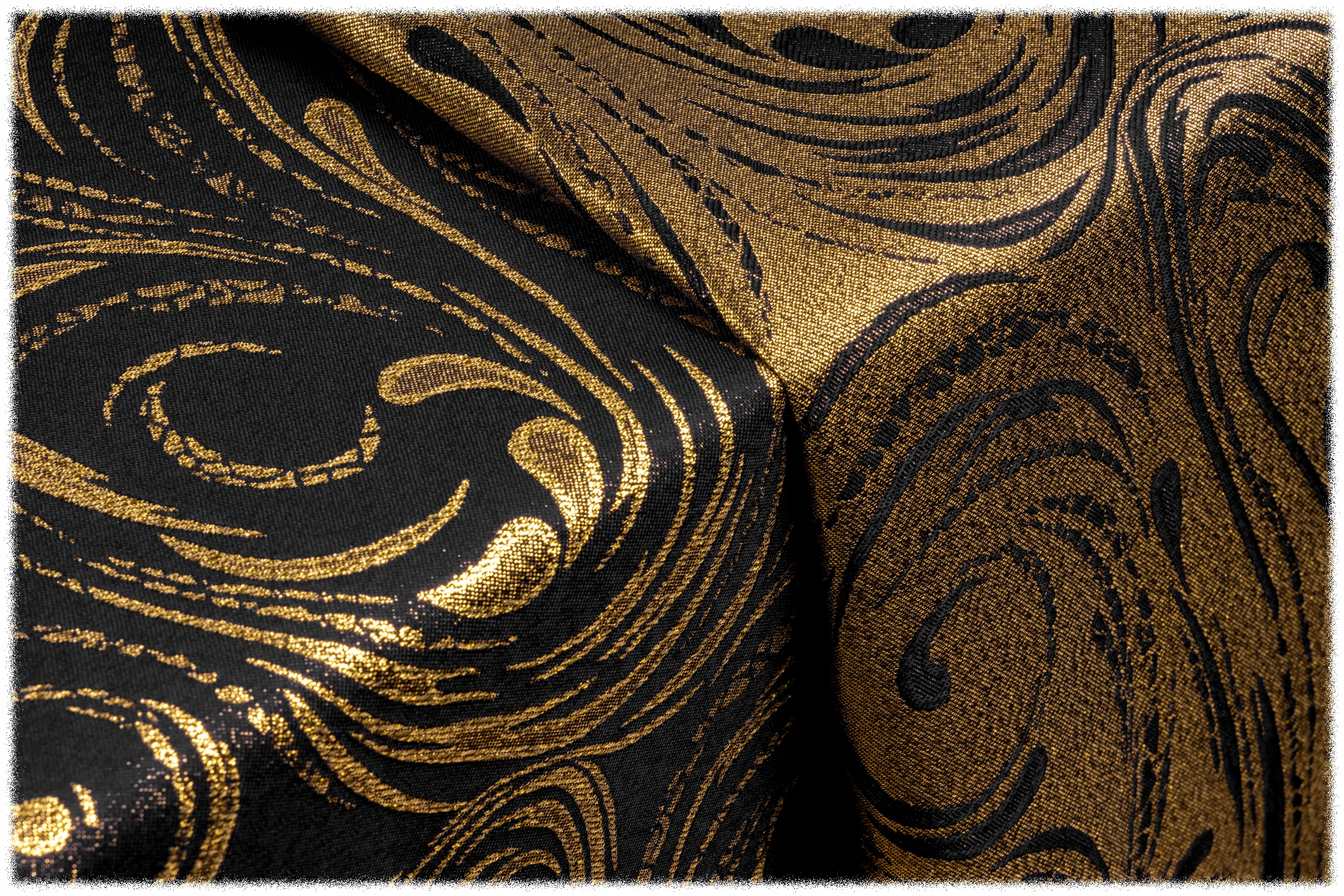 obrus DWUSTRONNY 160x550 CZARNY mazaje ZŁOTY styl Materiał wykonania poliester inny