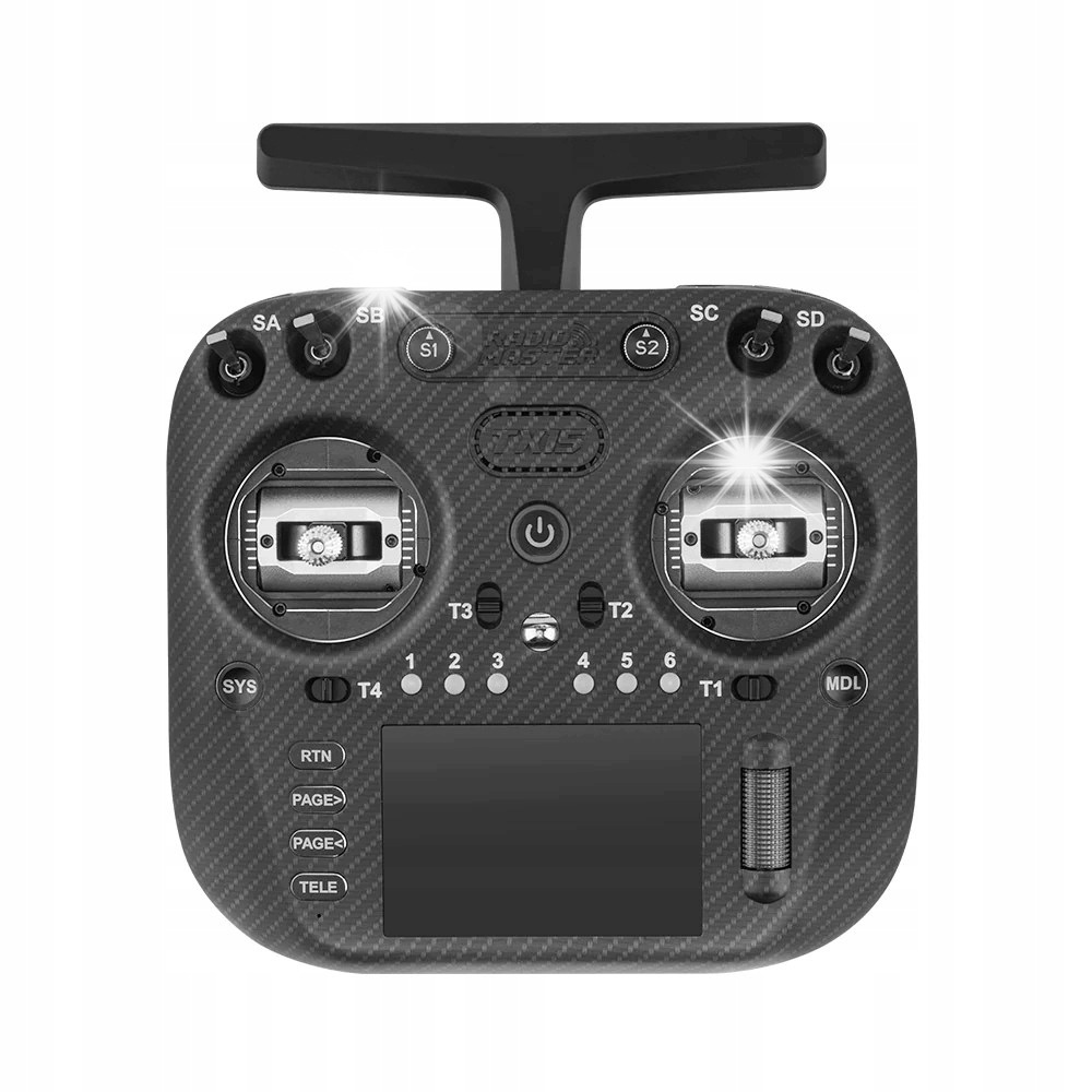 Rc vysílač RadioMaster TX15 Max Elrs M2 s AG02 Cnc kniply, černý