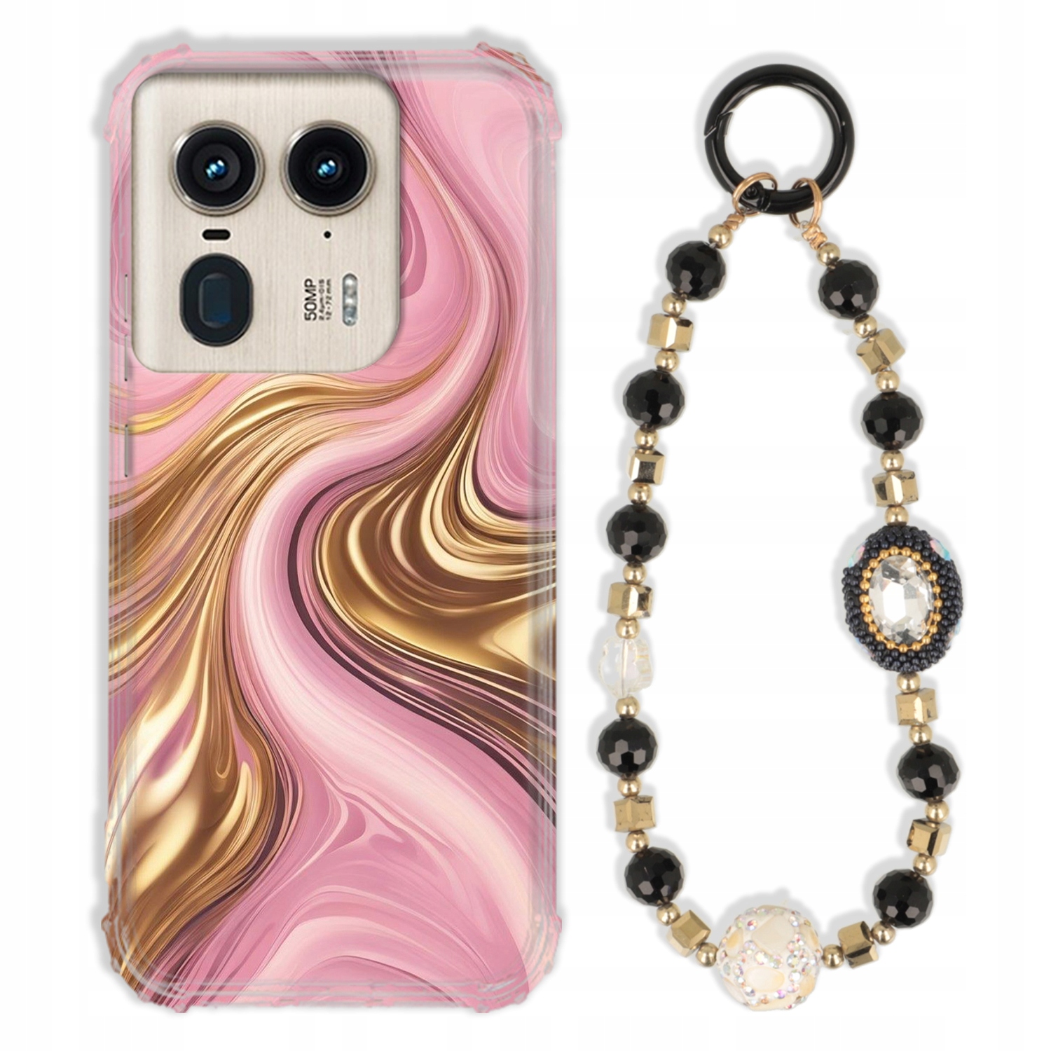 Puzdro Pre Motorola Edge 50 Ultra Antishock Zirkóny Čierno Zlaté|pevné|tpu|