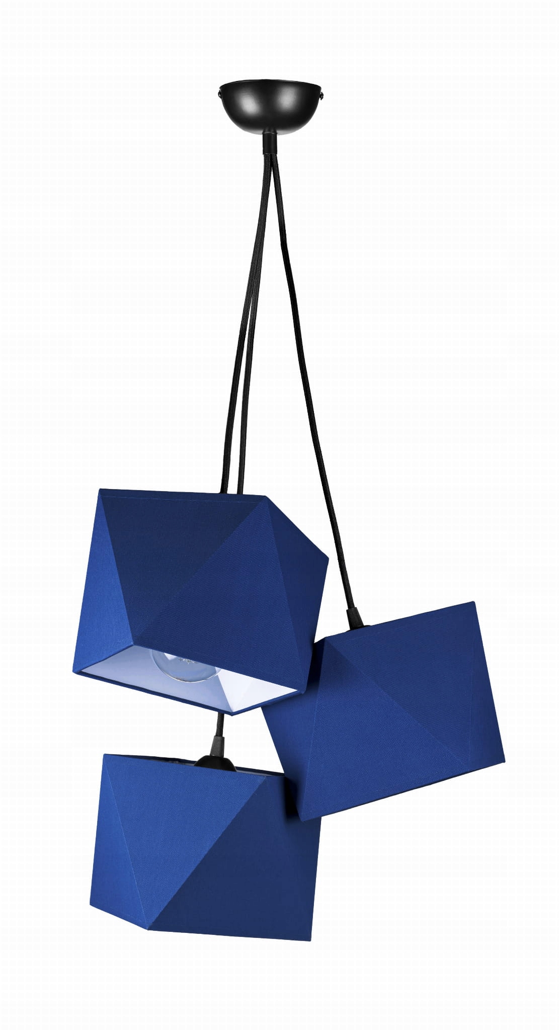 Závěsná lampa s třemi stínidla, granátová barva Trio