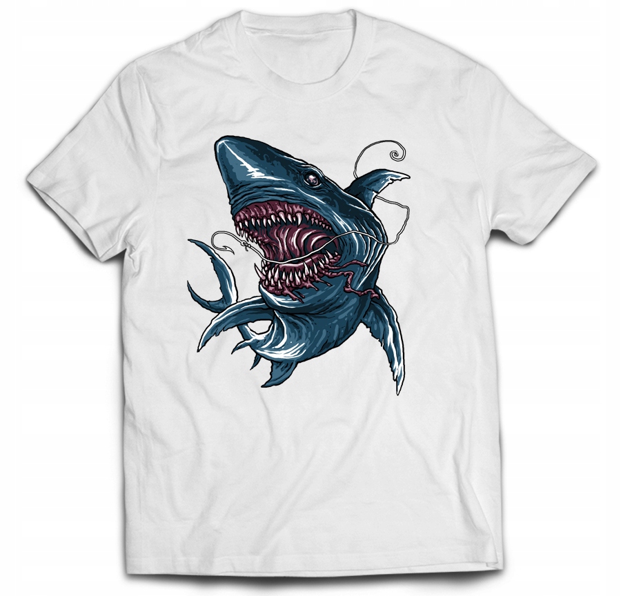 

T-shirt wędka haczyk rekin shark bite ryba XL