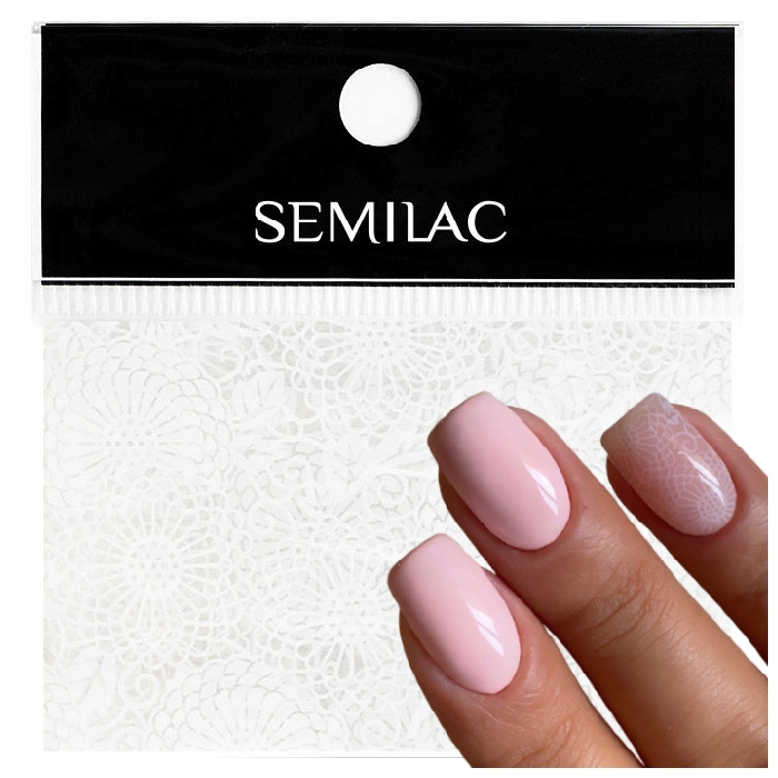 Semilac Folia transferowa do paznokci 14 WHITE LACE KORONKA