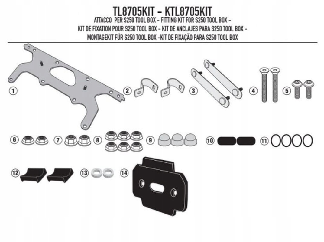 Upevnenie Skrinky Na Náradie KS250 Rošty KLR6413 KL8703 KL8705 KLR4125