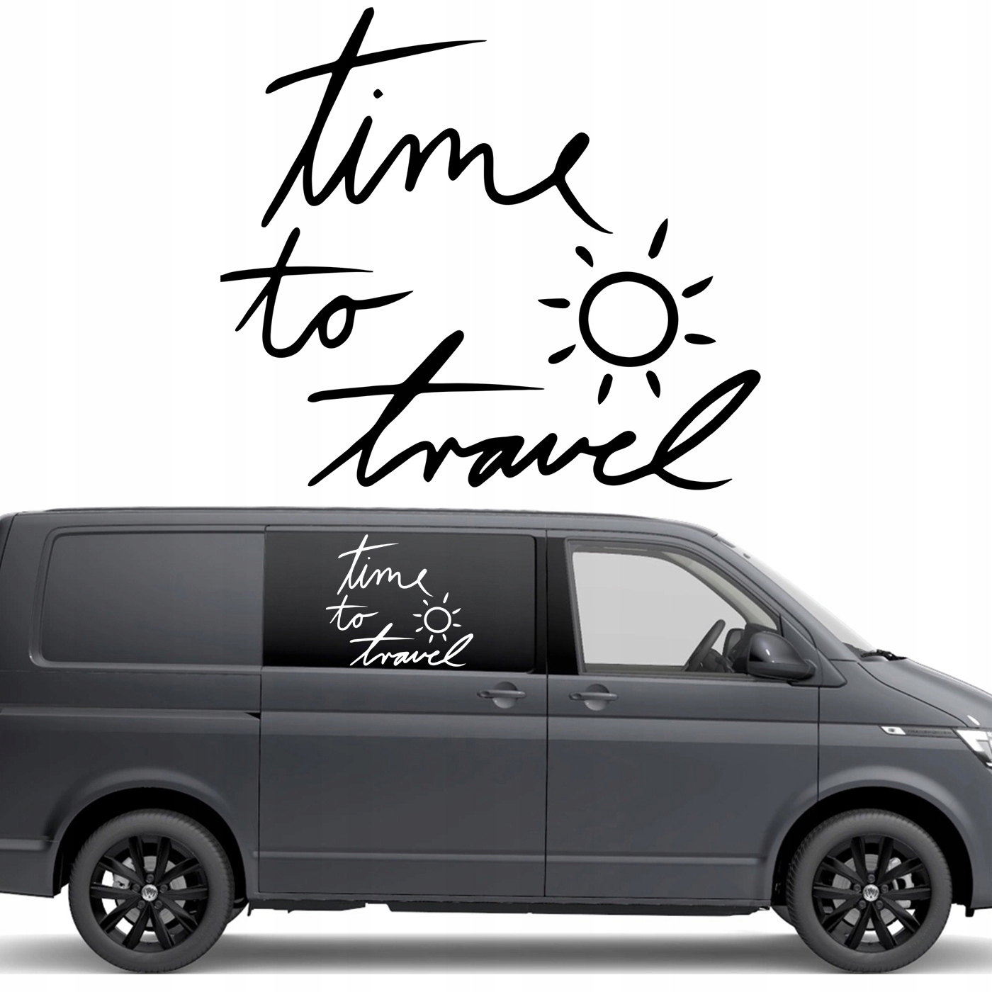 

Naklejka na auto kamper Time To Travel Sun 48x43