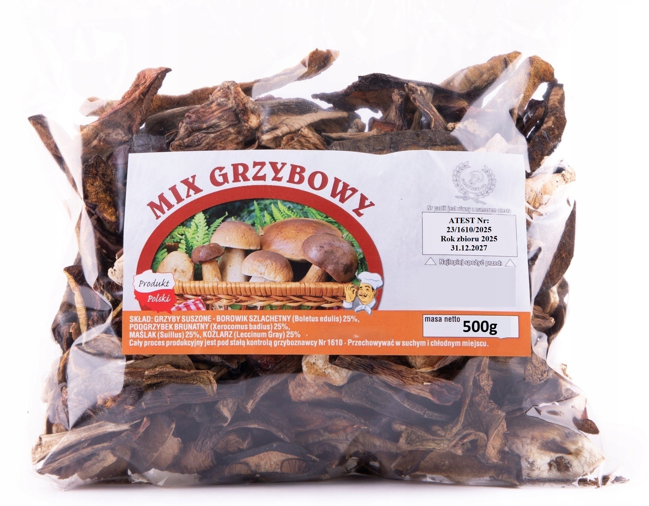 Směs lesních hub 1 kg Polské Lux Atestováno 2025