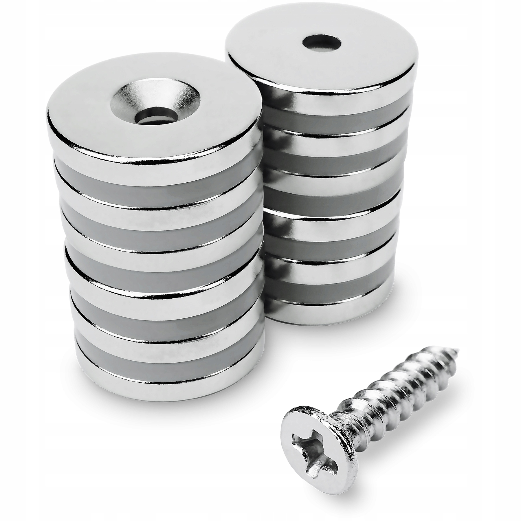 

Magnesy Neodymowe Z Otworem Pod Wkręt 20x3, 12 szt