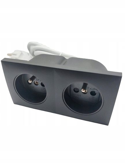 Elektrická zásuvka se zasouvacím nábytkovým portem dvojitá černá Altori