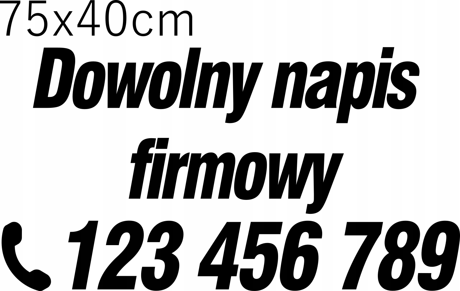 

Naklejka na samochód Dowolny Napis 75x40cm