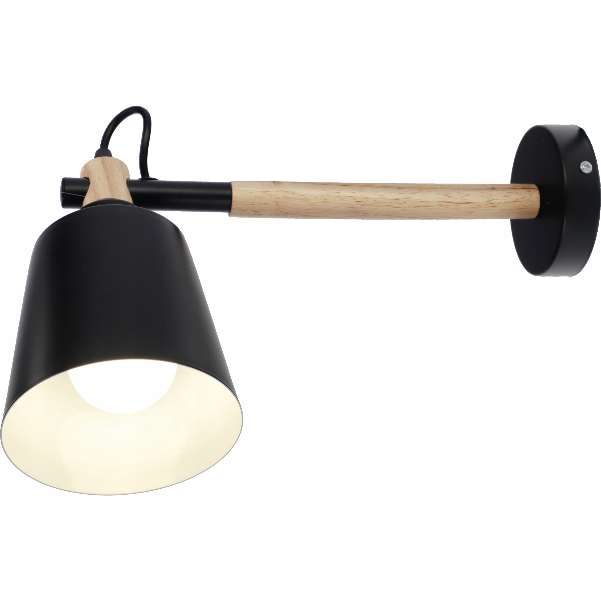 

Kinkiet Lampa Ścienna Loft E27 Drewno Czarny