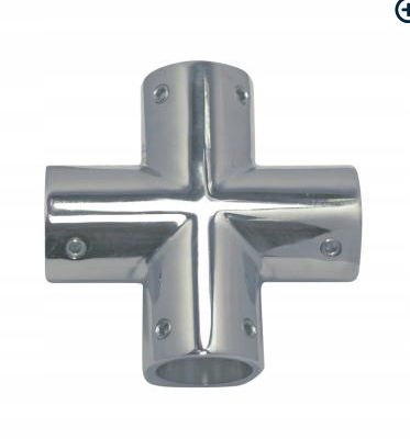 Łącznik krzyżak rury 22mm uchwyt A4 bimini zadaszenie 90° czwórnik