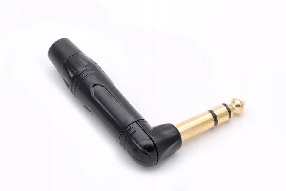 NAKAMICHI WTYK DUŻY JACK 6,3MM 3 POLA 3-PIN STEREO KĄTOWY OFC CZERWONY Model HQ Premium OFC wtyk gitarowy mikrofonowy