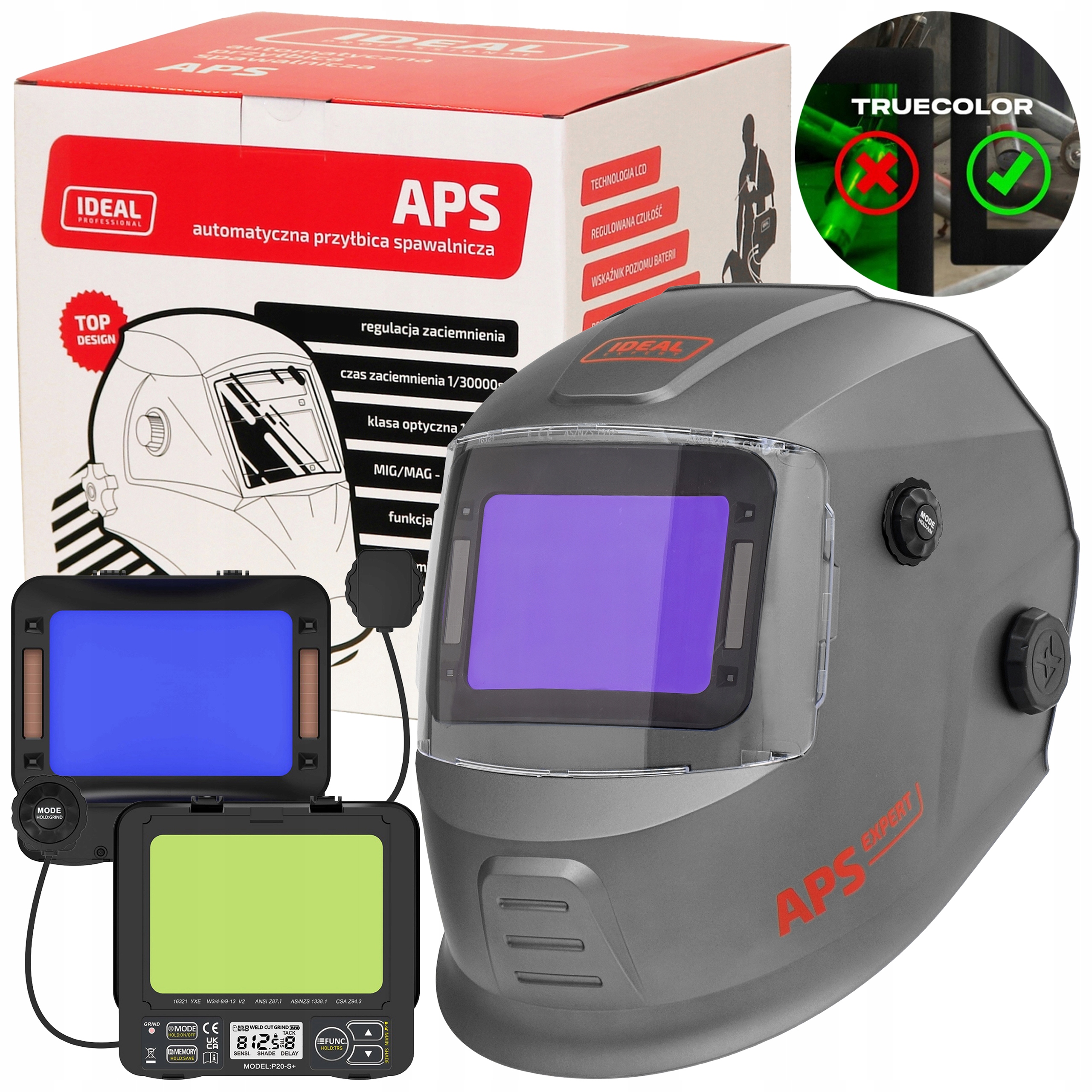 Automatická Přilba Ideal Aps Expert P20 X1 Titan 1/1/1/2 True View+