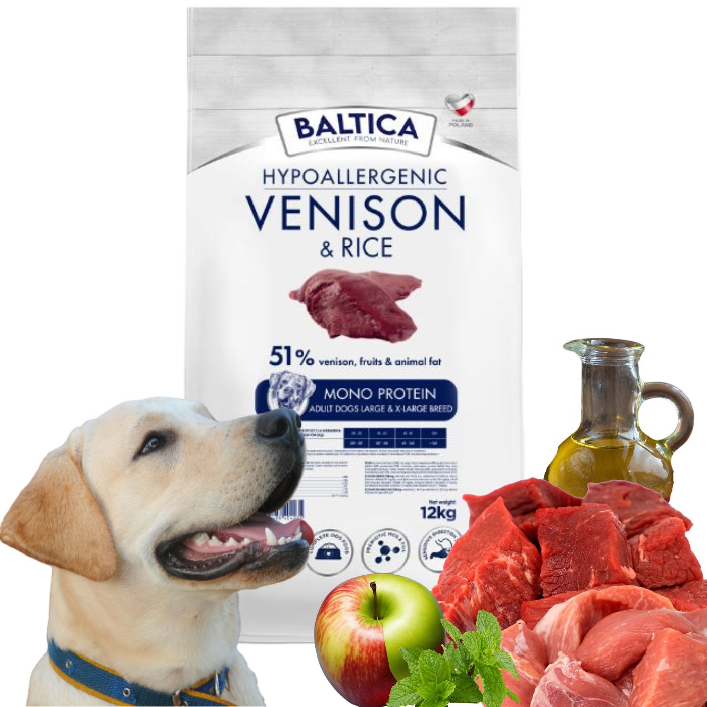Baltica Adult Hypoallergenic Venison&Rice L/XL 12 kg karma dla psów