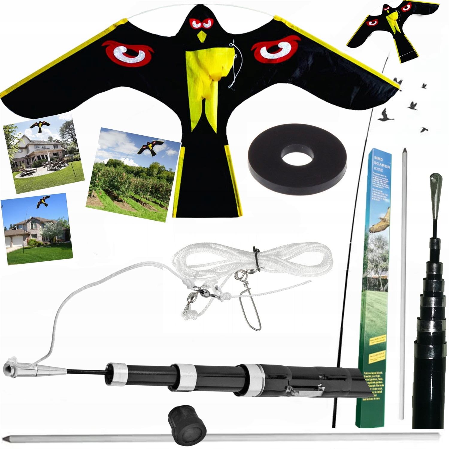 Profesionálny Plašič vtákov Szpaków sokol Latawiec Vlajkový Stožiar 6 m