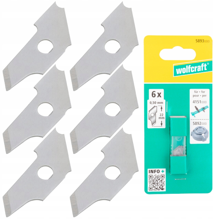 

Ostrza do fazownika 22mm 6szt Wolfcraft WF5893000
