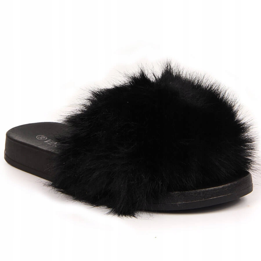 

Klapki damskie futrzaki czarne Vinceza r.38