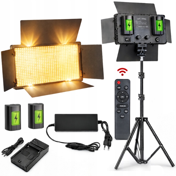 Lampa studyjna Led 50W na akumulatory 1120 Led 3200–5600K statyw