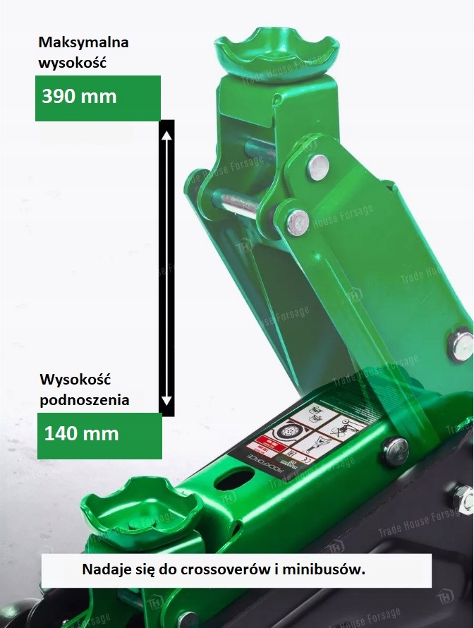 PODNOŚNIK NISKOPROFILOWY ŻABA HYDRAULICZNY LEWAREK ŻABA 2,5T Minimalna wysokość podnoszenia 140 mm
