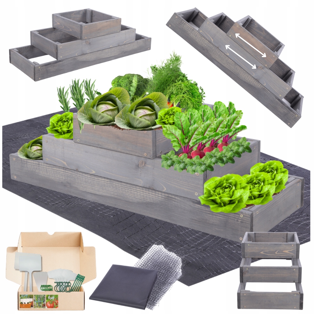 Kaskádová skříň regulovatelná impregnací zeleninový záhon zvýšená 27x90x30